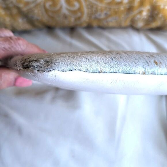 Patricia Nash Cassini White/Aqua Metallic Cow Hair Medium Clutch With Crystals - Picture 10 of 16